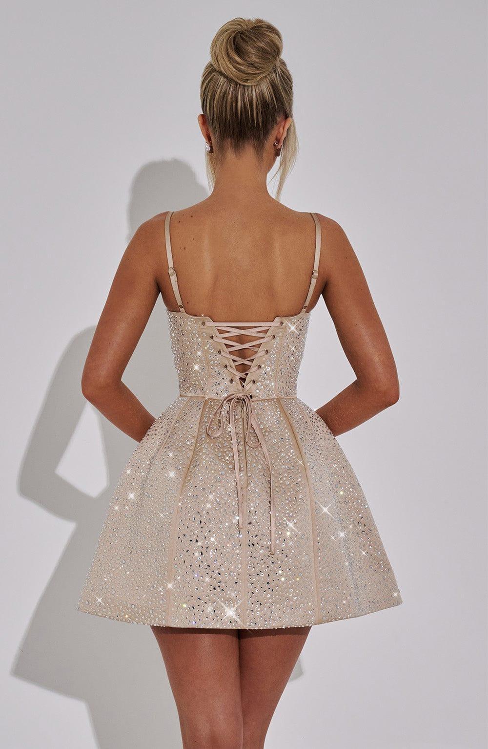 Angelique Mini Dress - Champagne Product Image