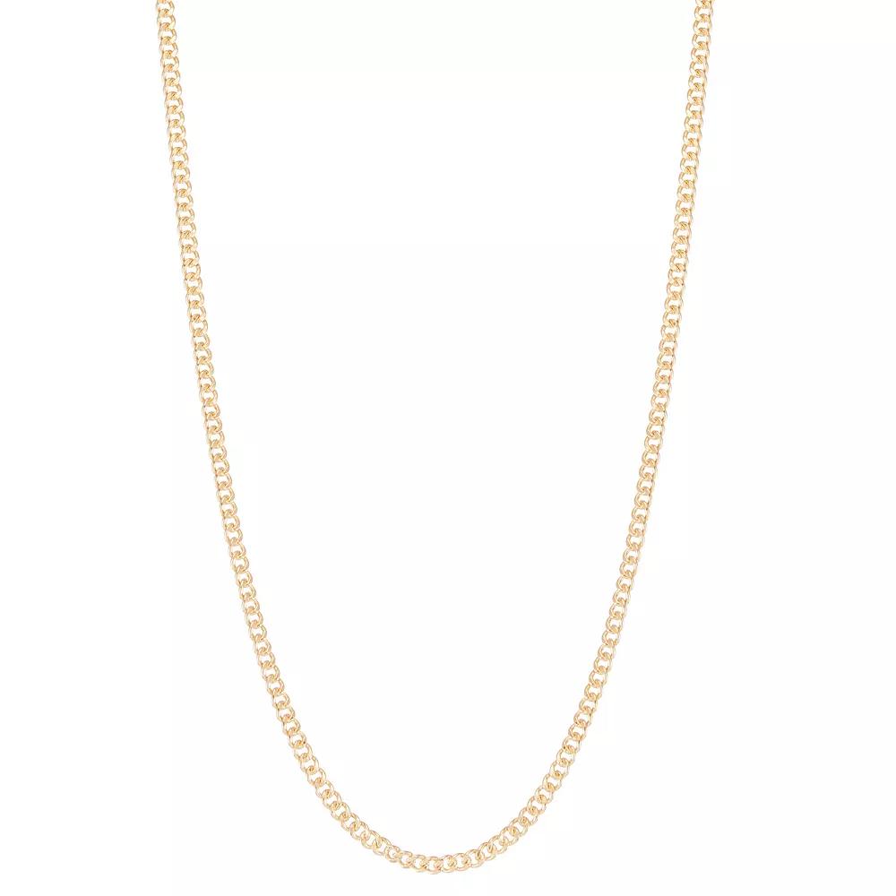 Jordan Blue Mens 14k Gold Filled 4.2 mm Flat Curb Chain Necklace Product Image