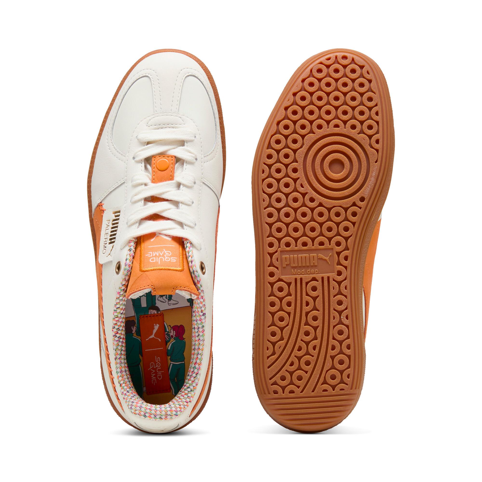 PUMA x SQUID GAME Palermo Men's Sneakers in Warm White/Pumpkin Pie Product Image