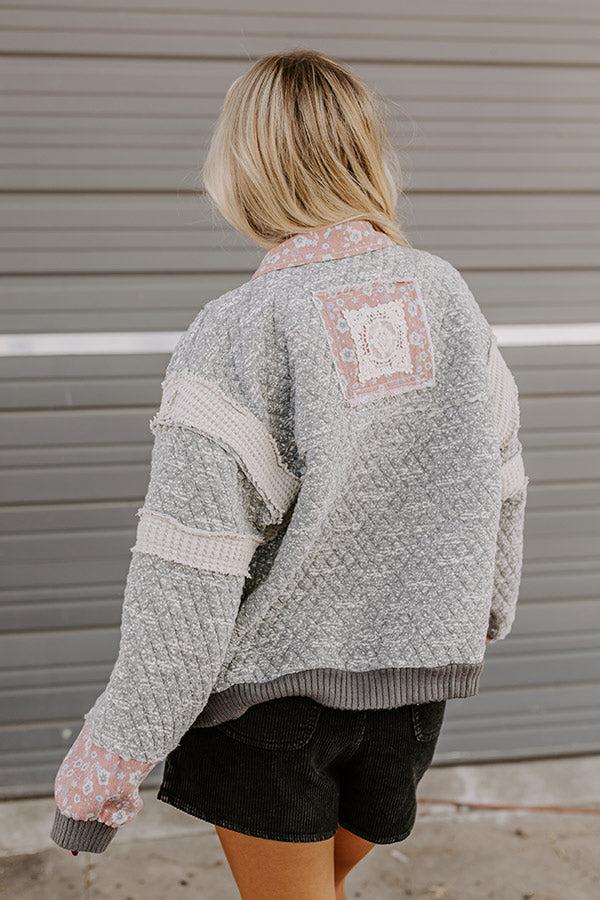 Keeping Cozy Quilted Jacket in Grey Product Image