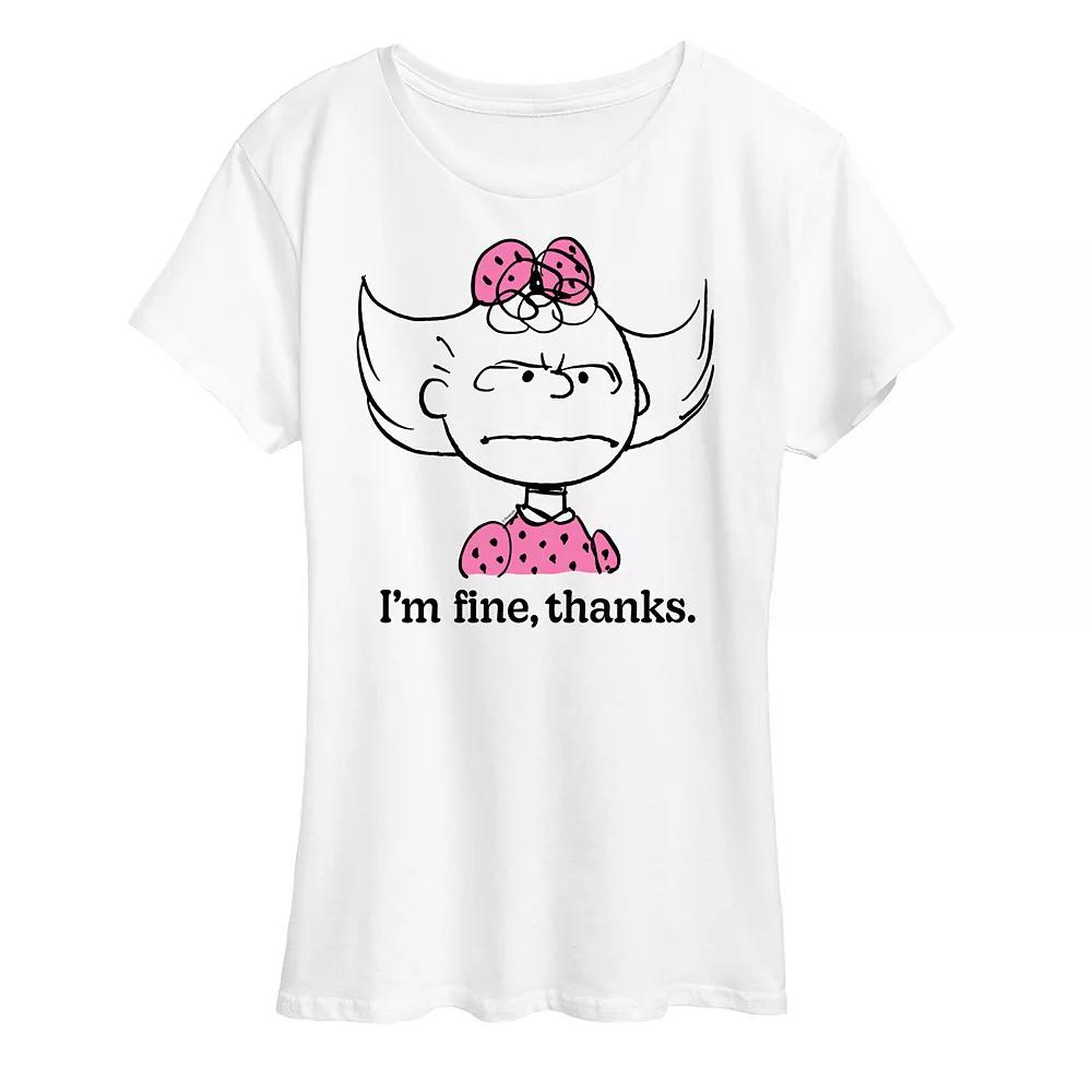 Women's Peanuts Sally Fine Thanks Graphic Tee,  Product Image