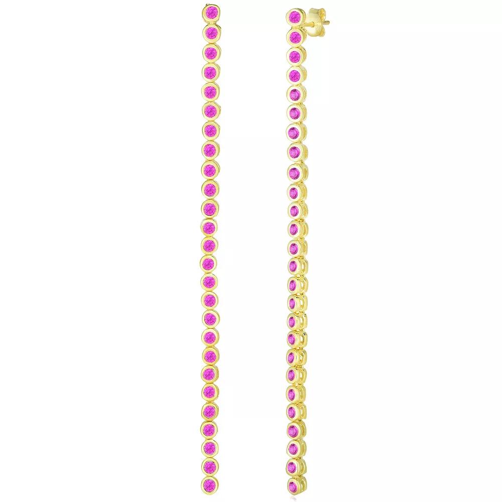 Sunkissed Sterling Cubic Zirconia Open Drop Earrings, Women's, Silver Tone Product Image