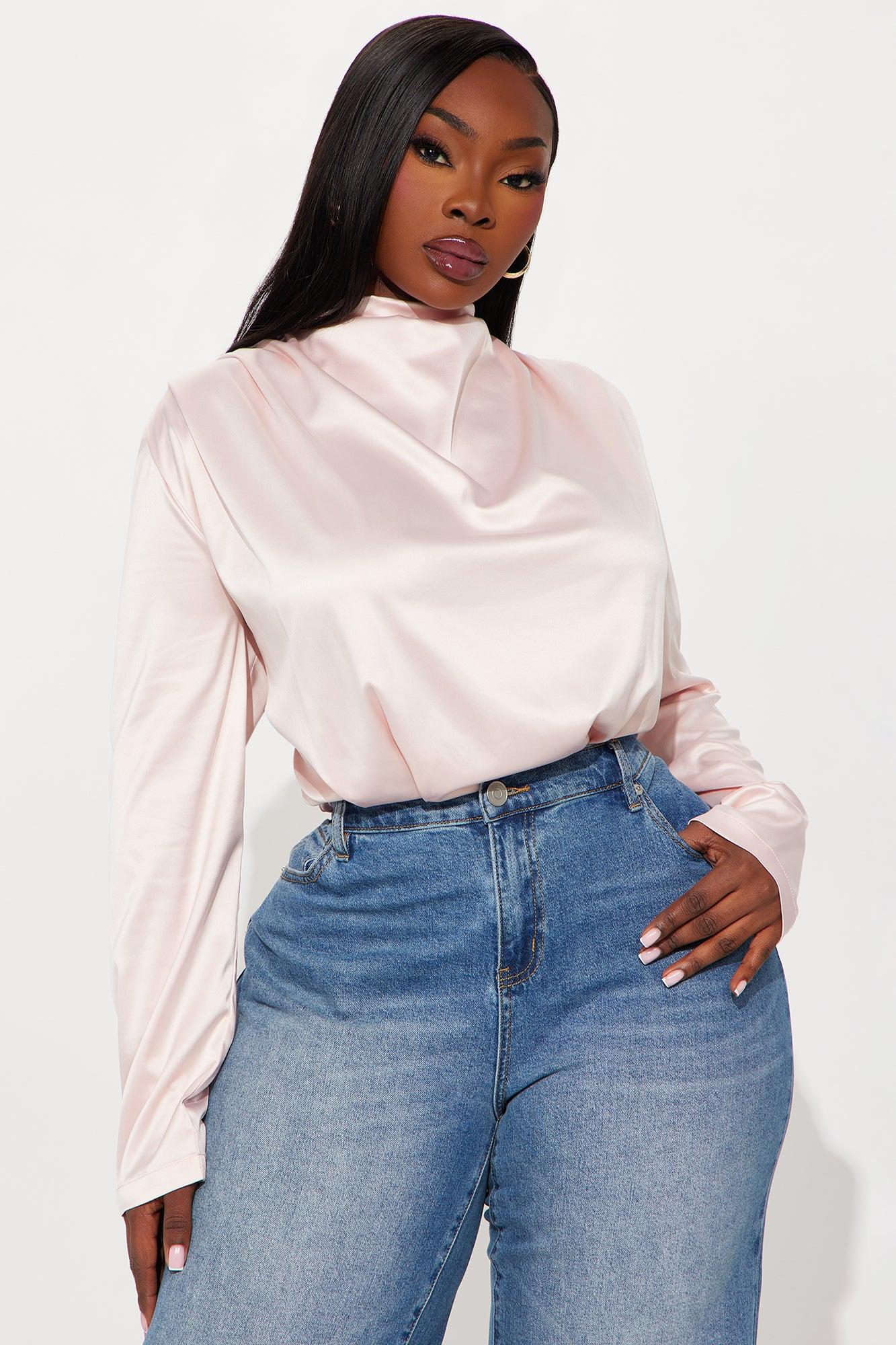 Alessandra Satin Bodysuit - Blush Female Product Image