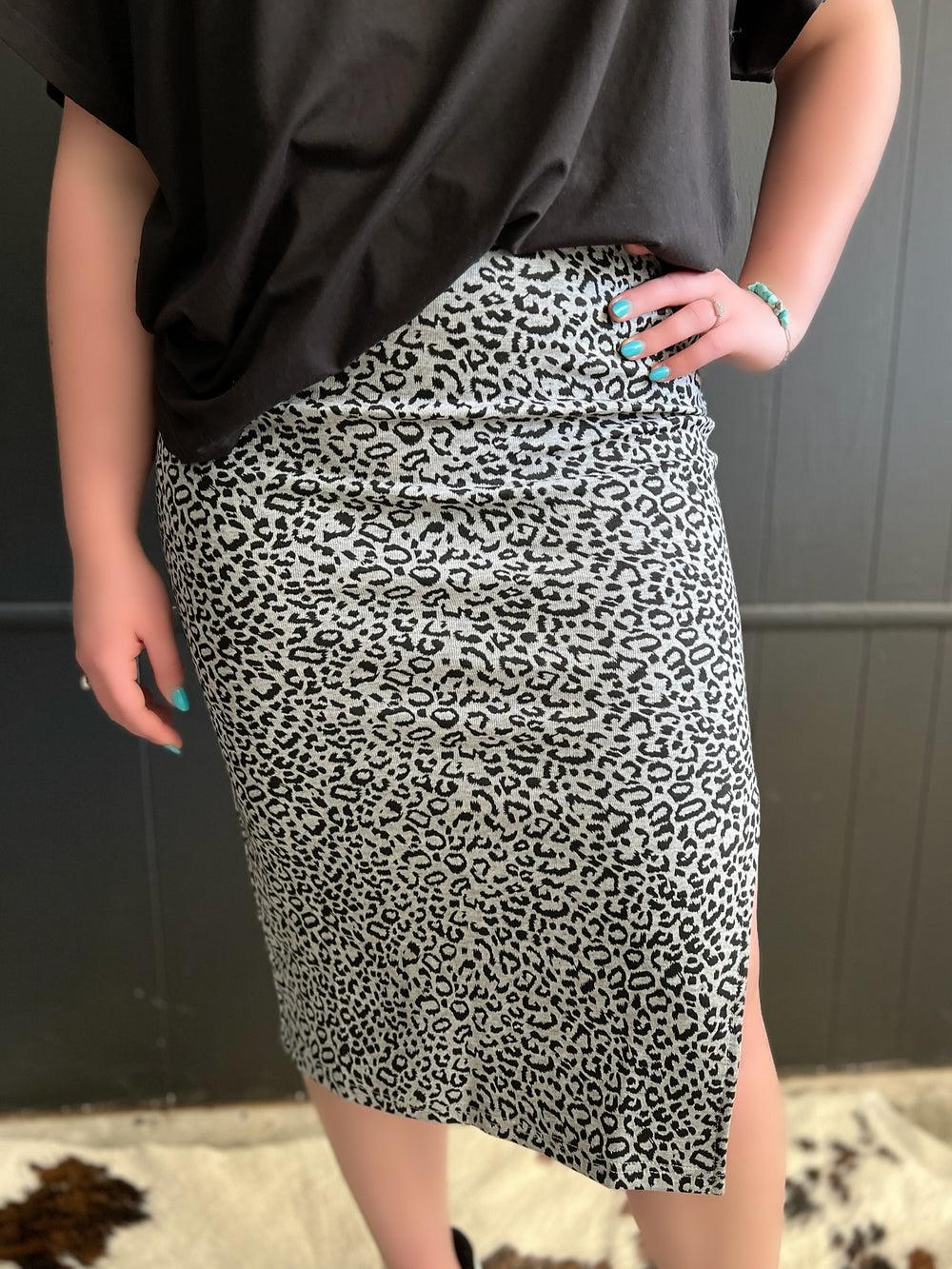Leopard Midi Skirt - 2 Colors Product Image
