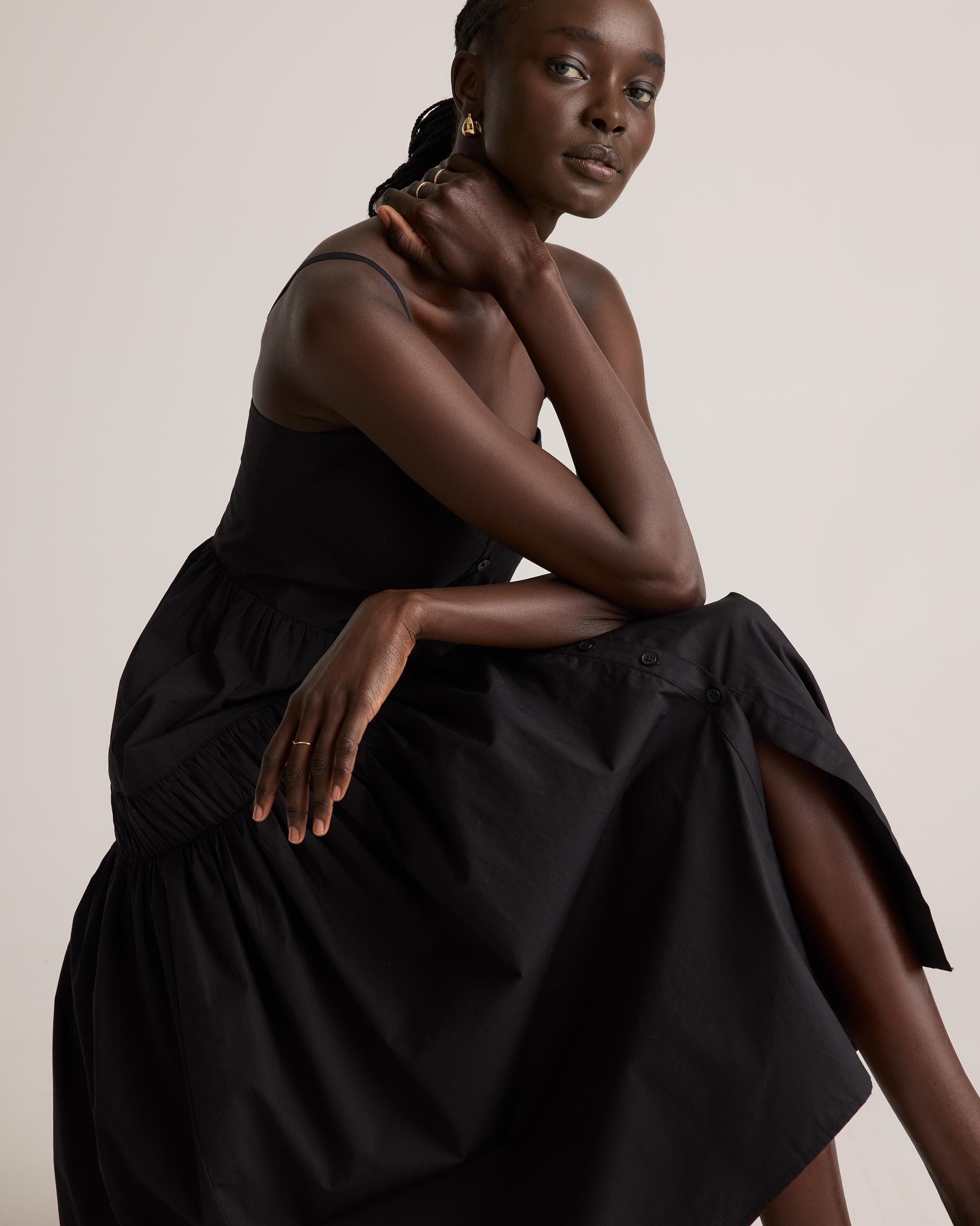 Quince | Women's Poplin Spaghetti Strap Maxi Dress Size XS, Organic Cotton Product Image