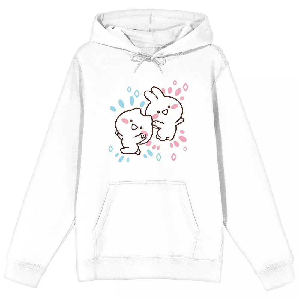 Men's Mimi & Neko Cute Characters Hoodie, Size: Large, White Product Image