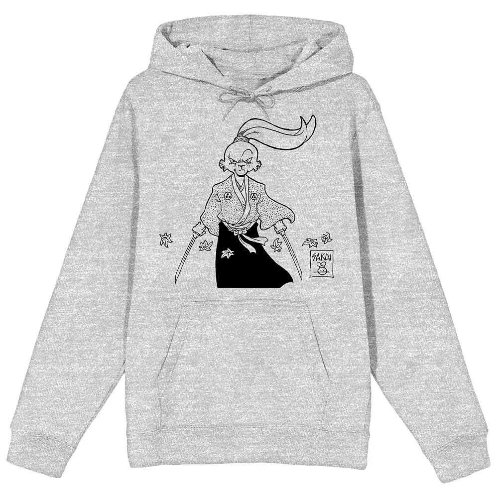 Men's Usagi Yojimbo Sakai With Two Swords Graphic Hoodie, Size: Medium, Gray Product Image