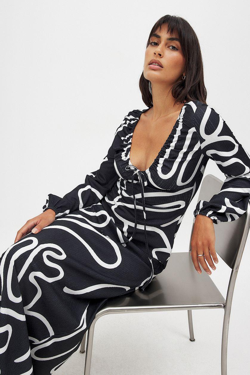 Jersey Balloon Sleeve Midi Dress Product Image