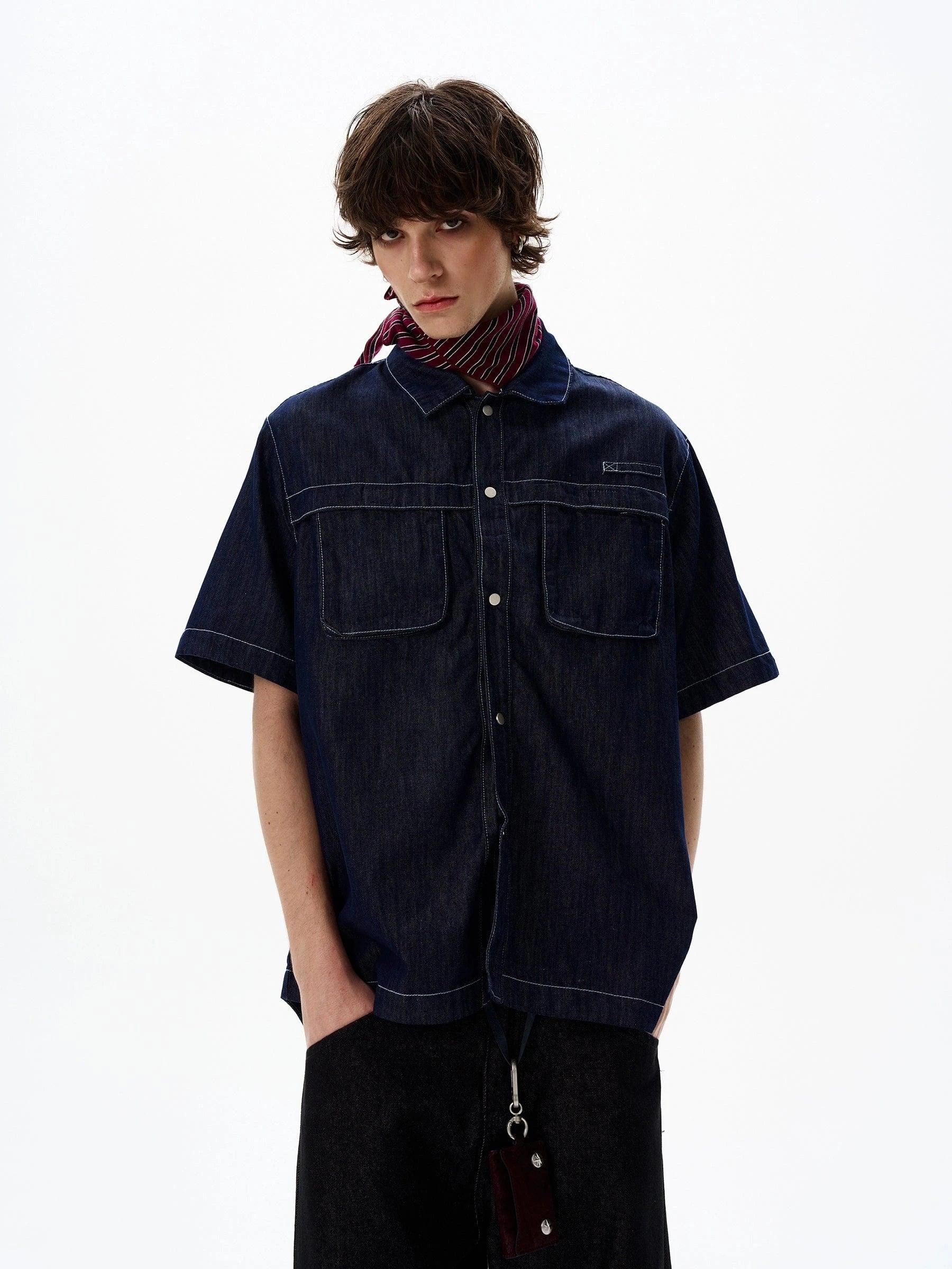 RT No. 13055 DENIM BUTTON-UP SHIRT Product Image