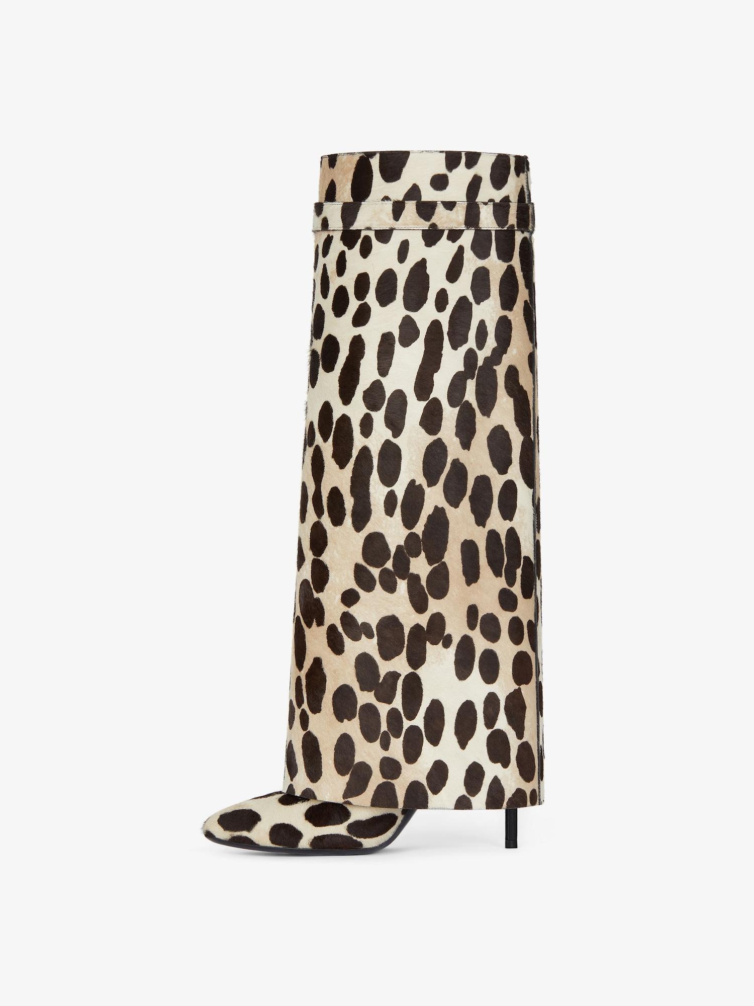Shark Lock Stiletto boots in pony with leopard print Product Image