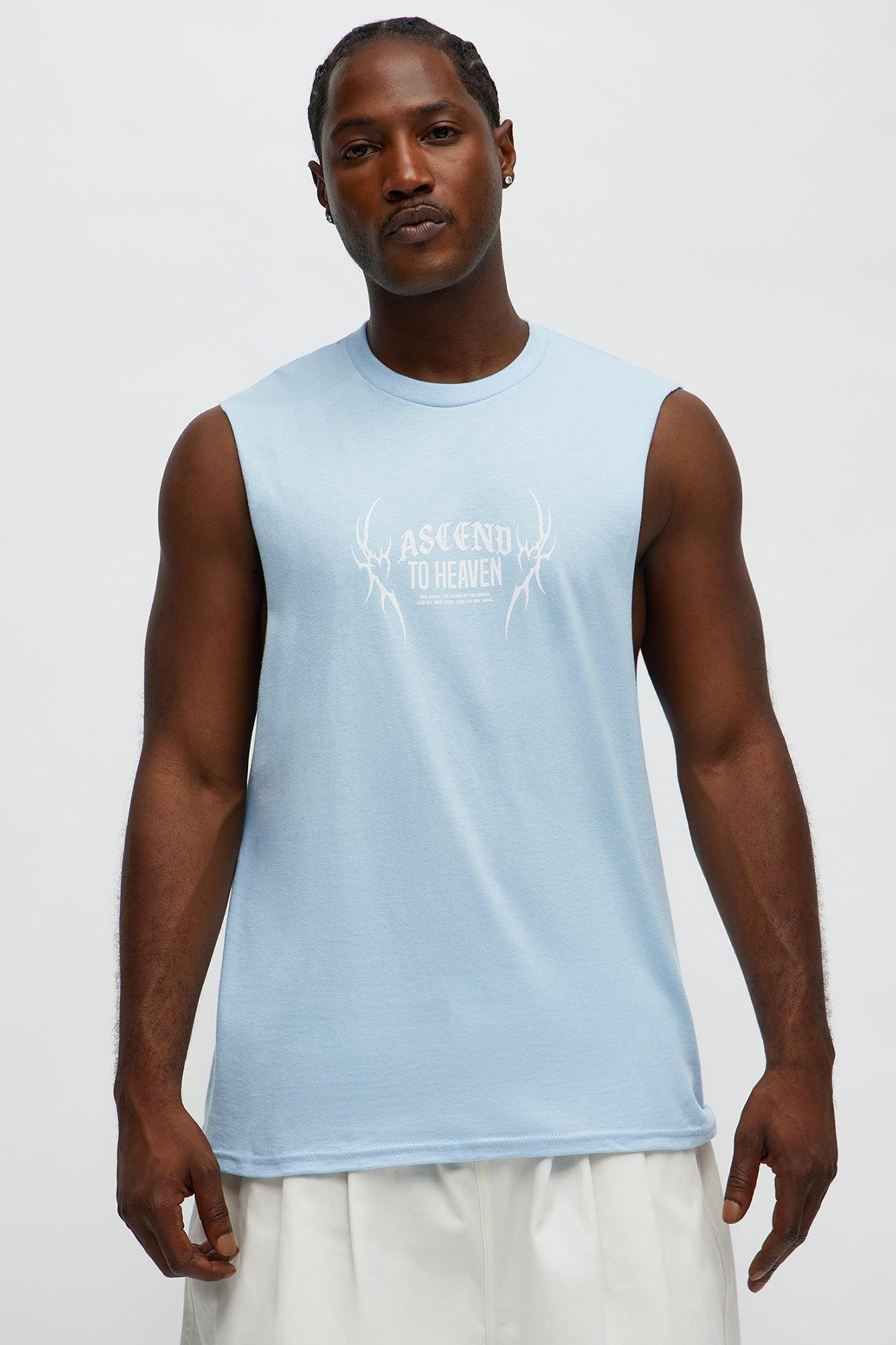 Ascend To Heaven Muscle Tee - Light Blue Male Product Image