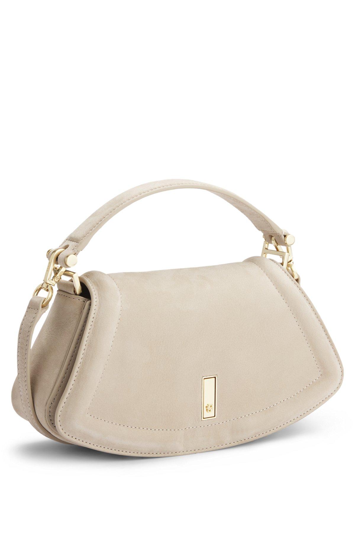 BOSS - Ariell shoulder bag in nubuck leather - Light Beige Product Image