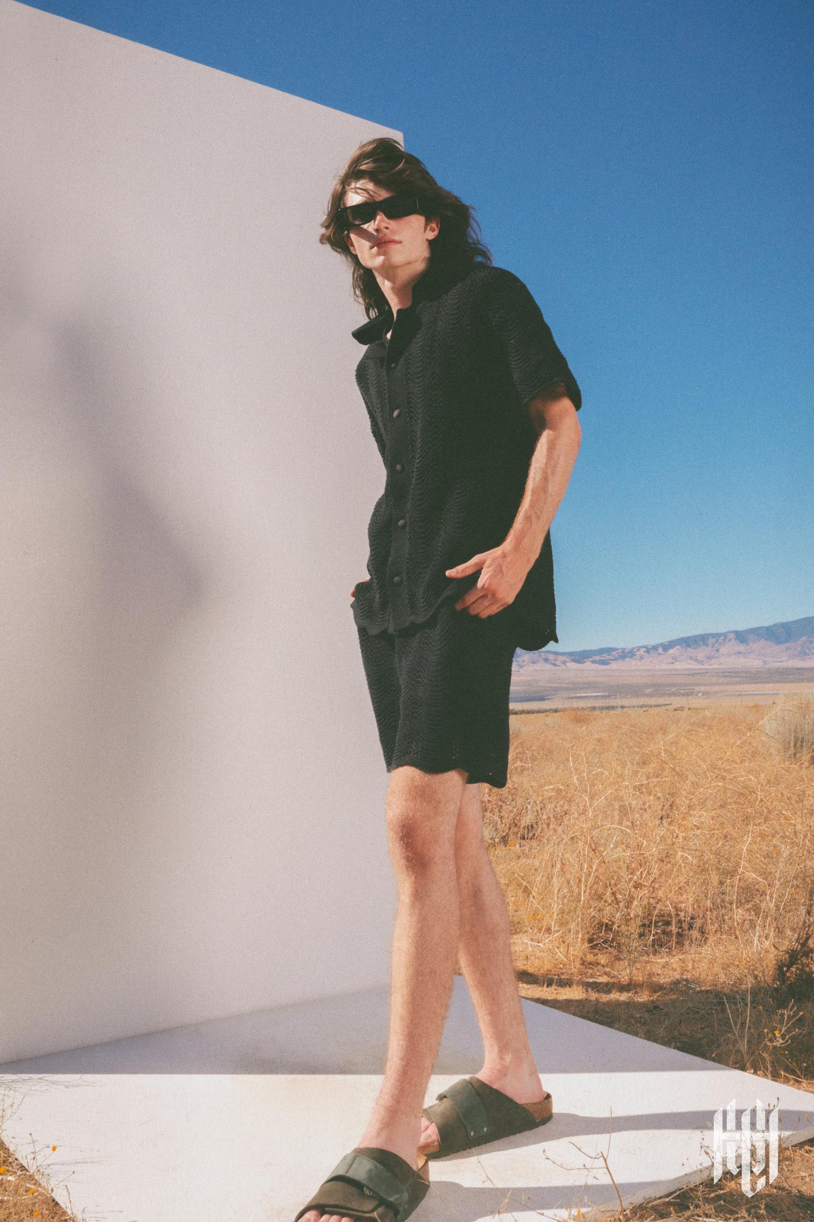 Knitted Wave Shorts - Black Product Image