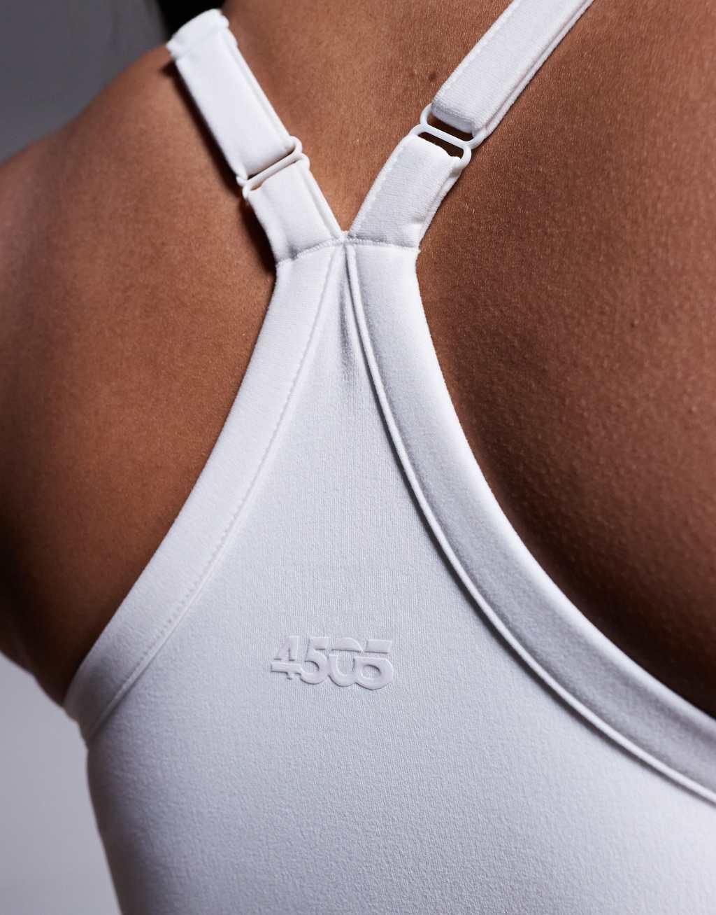 4505 Curve Icon soft touch yoga cami with inner bra in white  Product Image