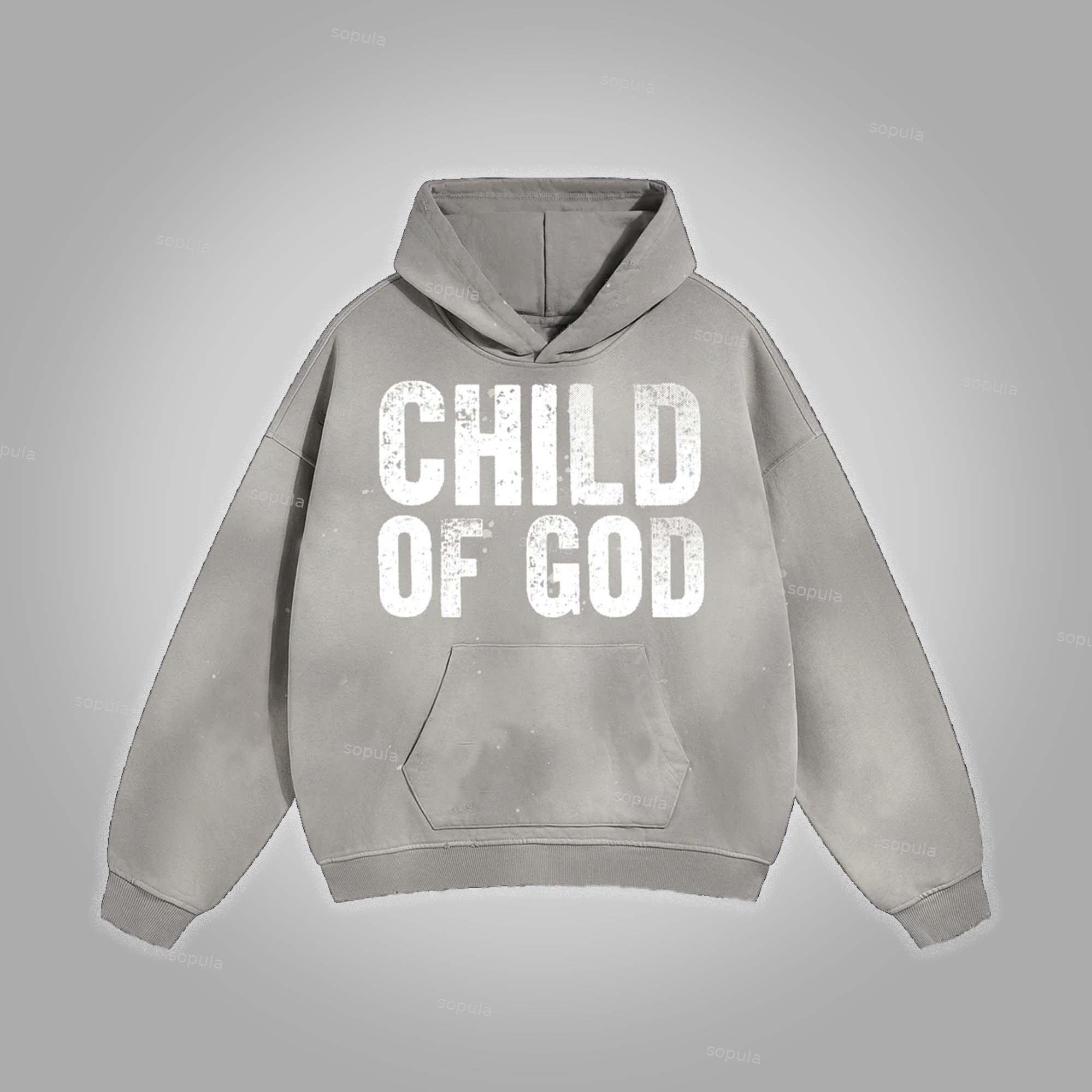 Sopula Child Of God Print Washed Hoodie Product Image