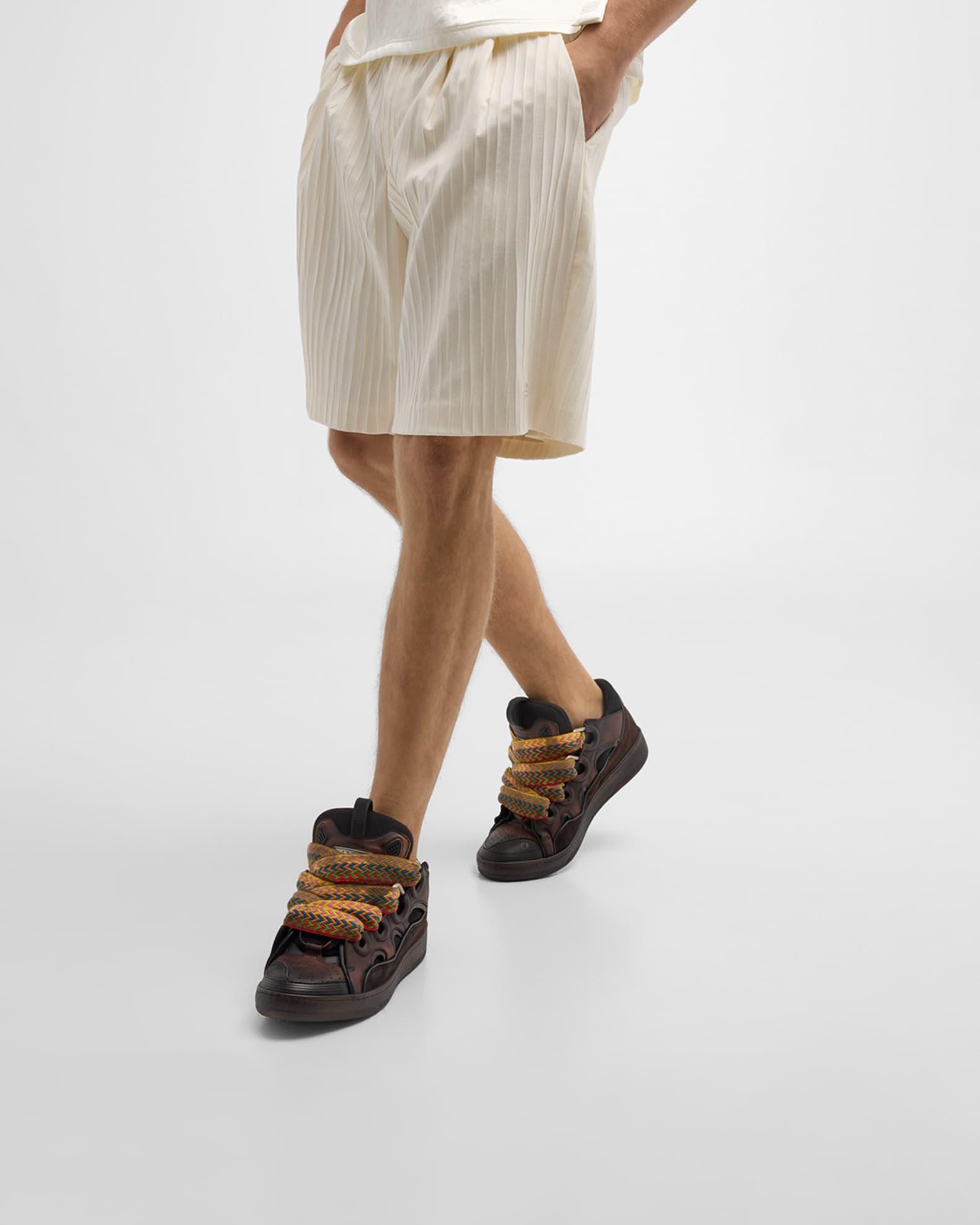 Men's Curb Leather Low-Top Sneakers Product Image