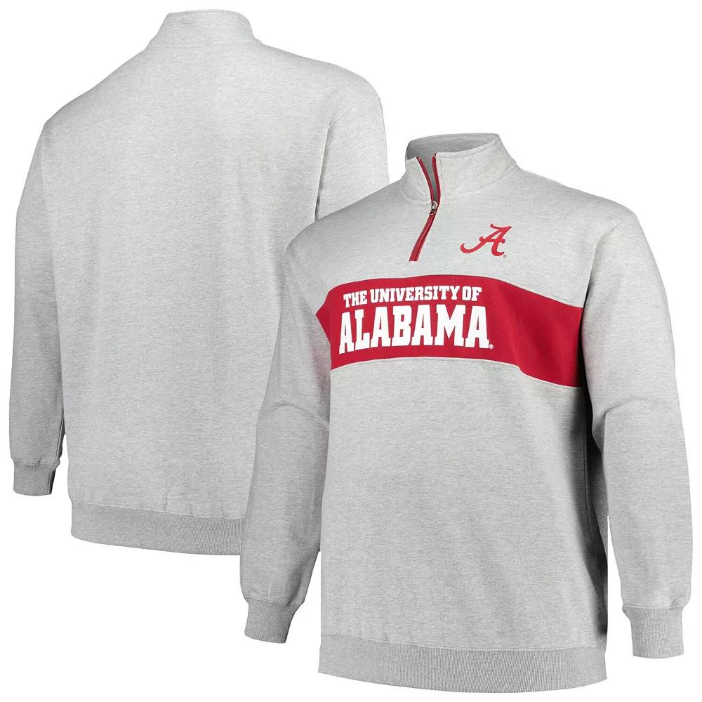 Men's Profile Heather Gray Alabama Crimson Tide Big & Tall Fleece Quarter-Zip Jacket,  Product Image