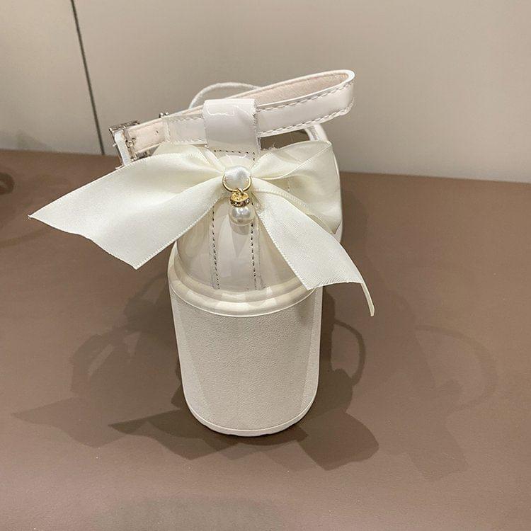 Block Heel Platform Plain Mary Jane Pumps Product Image