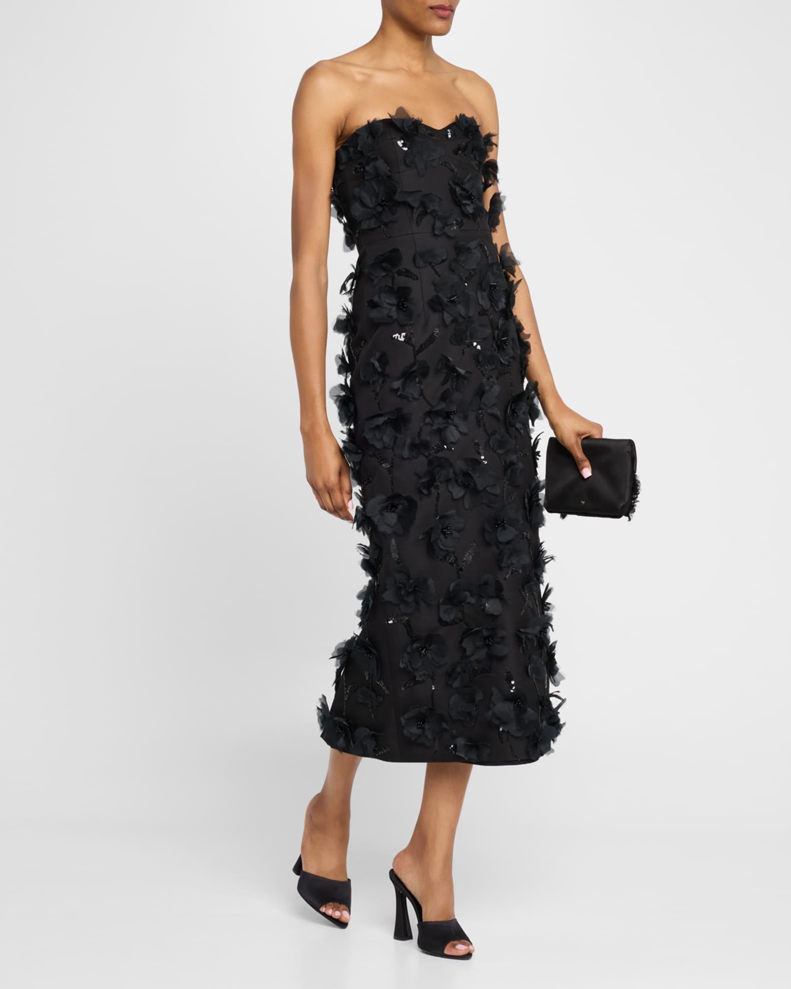 Floral Hand Embellished Strapless Sheath Dress Product Image