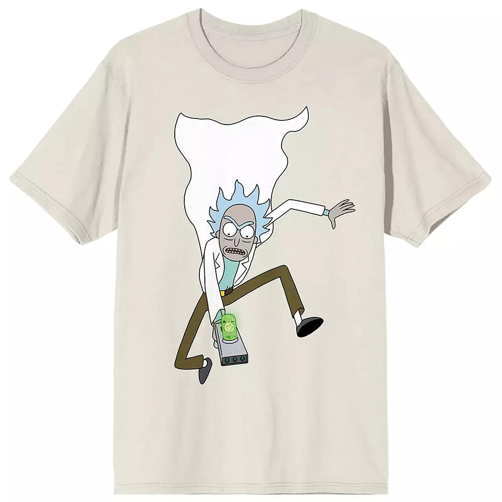 Men's Rick & Morty Rick Jumping Graphic Tee, Size: Large, Off White Product Image
