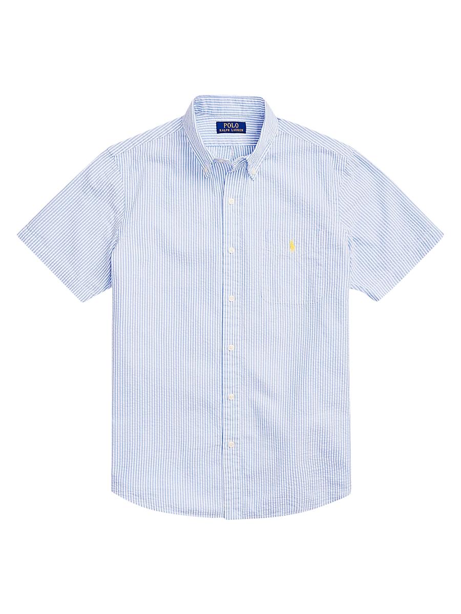 Mens Prepster Seersucker Untucked-Length Shirt Product Image