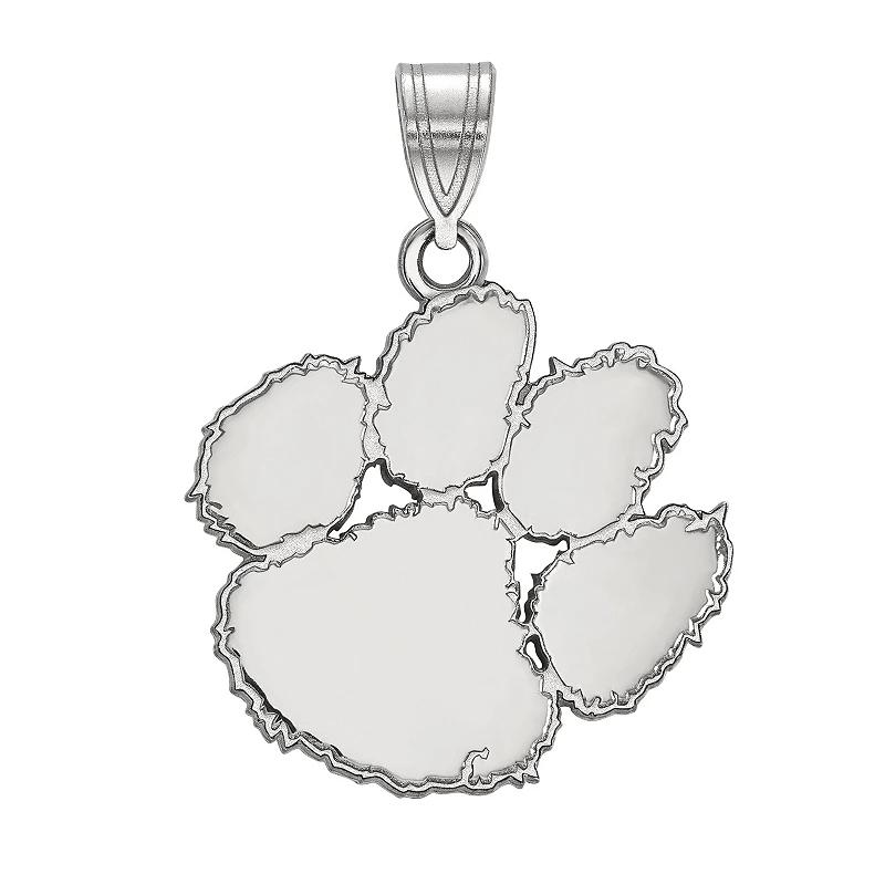 LogoArt 10k White Gold Clemson Tigers Large Pendant Charm, Women's,  Product Image