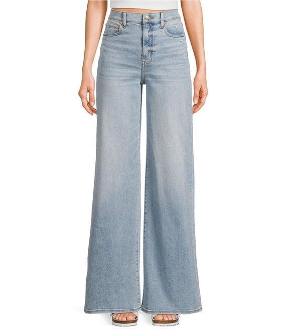Daze Far Out High Rise Unfinished Wide Leg Jeans Product Image
