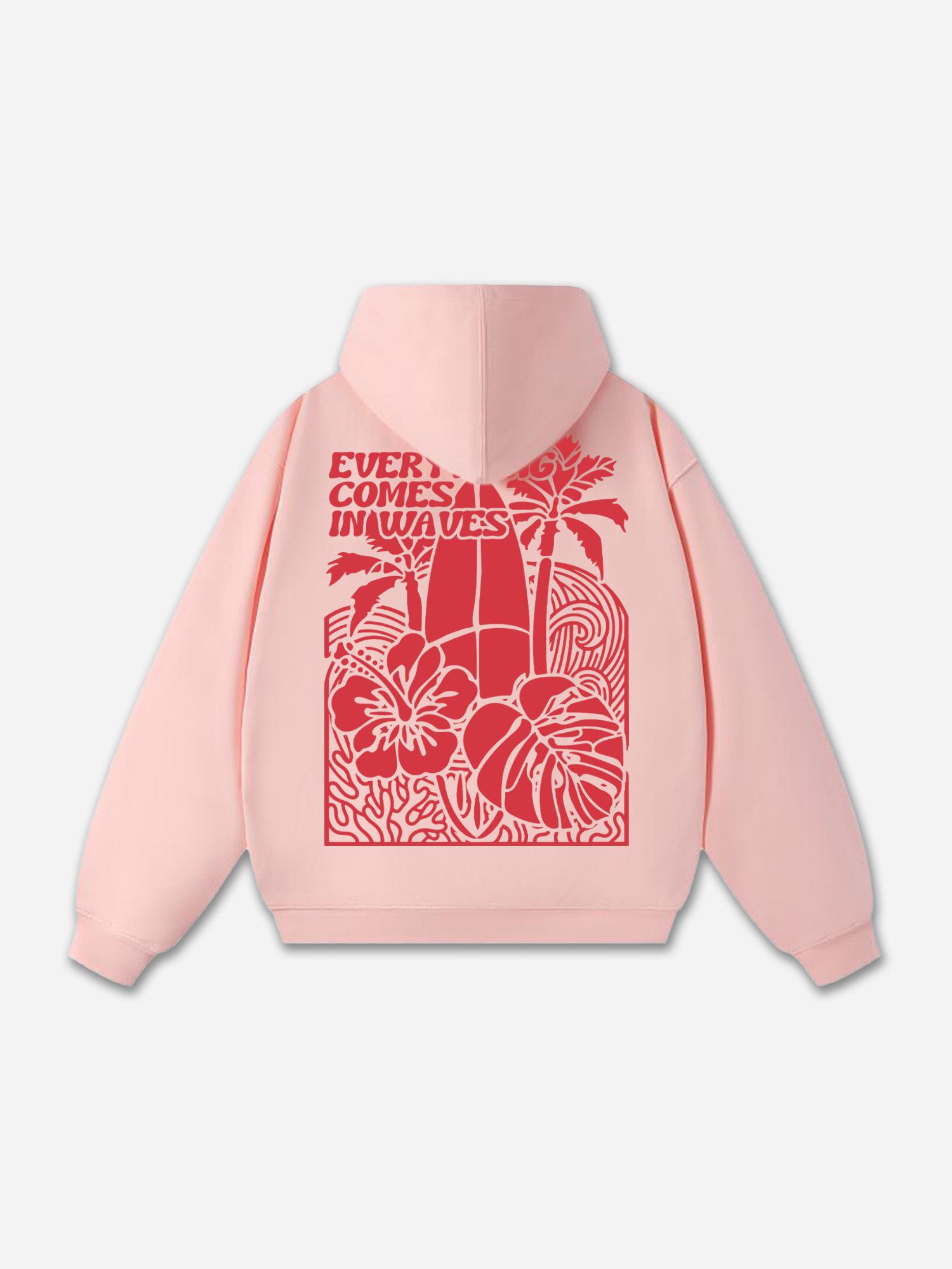 Sopula Everything Comes In Waves Vacation Graphic Oversized Hoodie Product Image