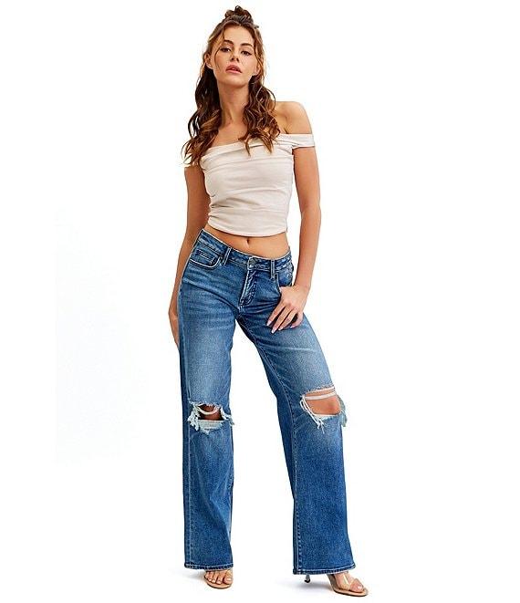 Hidden Jeans Logan Mid Rise Distressed Dad Jeans Product Image