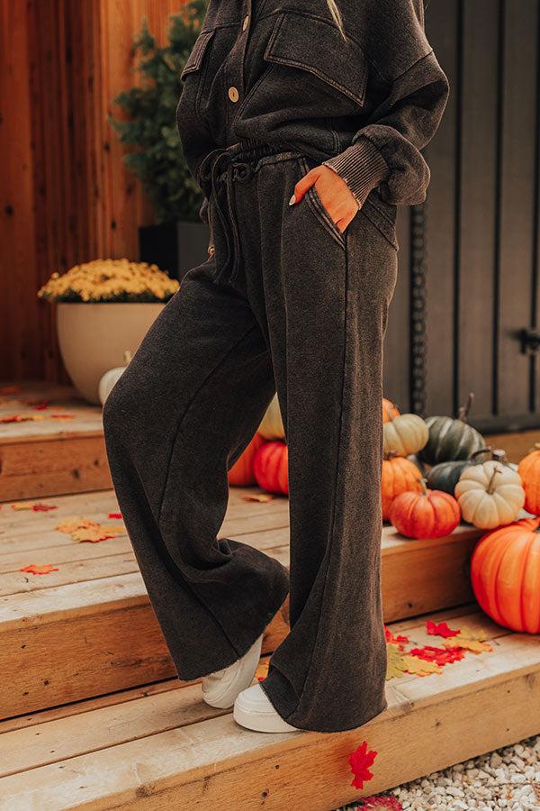 Cozy Daydream High Waist Vintage Wash Pants in Vintage Black Product Image