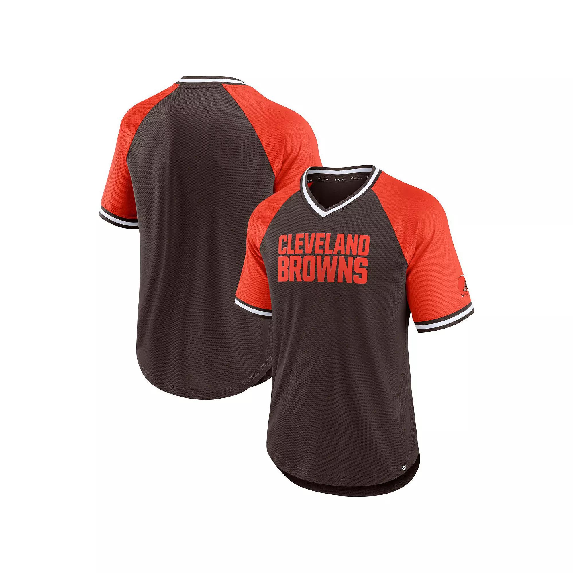 Mens Fanatics Branded /Orange Cleveland s Second Wind Raglan V-Neck T-Shirt Product Image