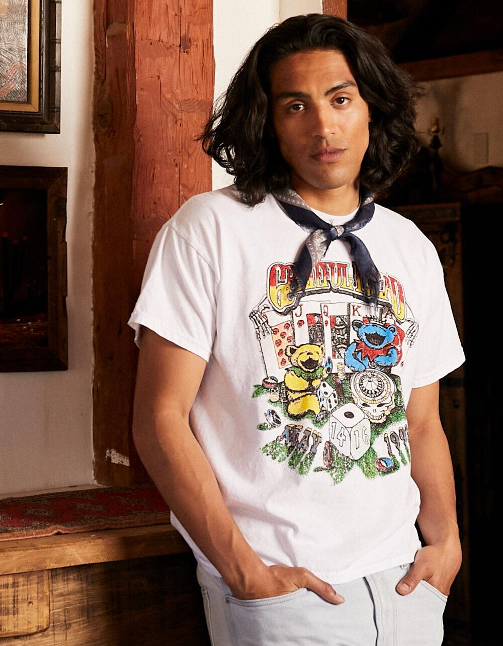 GRATEFUL DEAD Face Card Mens Tee - WHITE Product Image