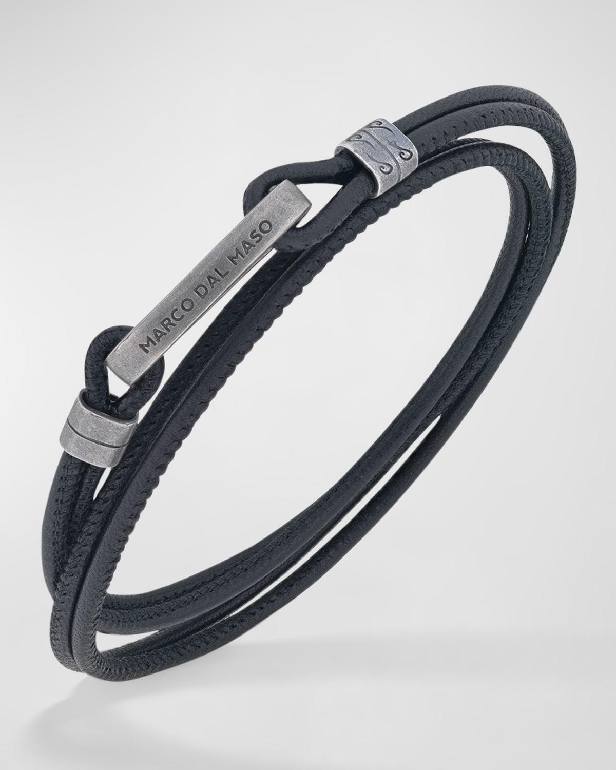 Mens Lash Multi Wrap Smooth Leather Bracelet Product Image