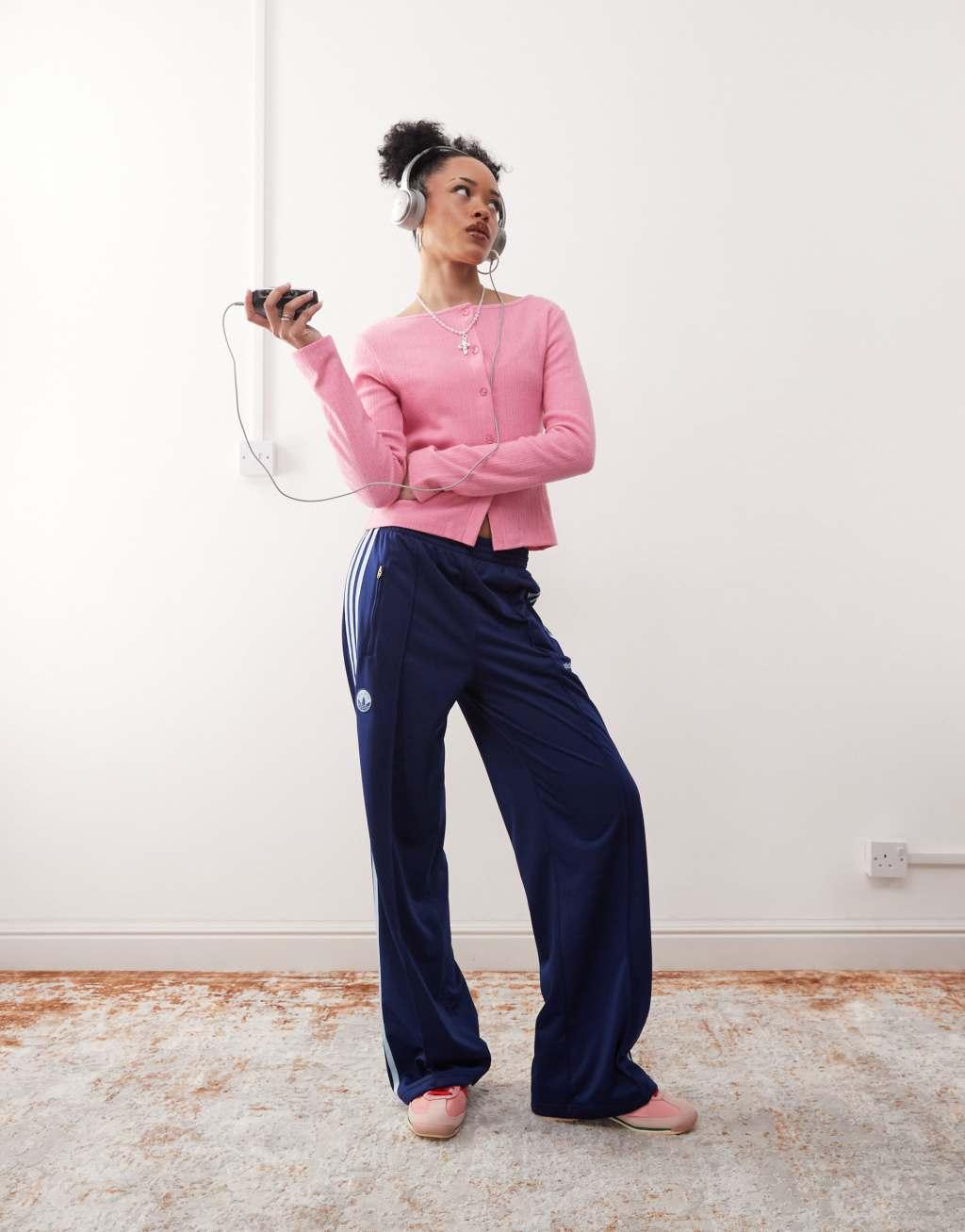 Reclaimed Vintage ribbed button up cardigan in pink Product Image