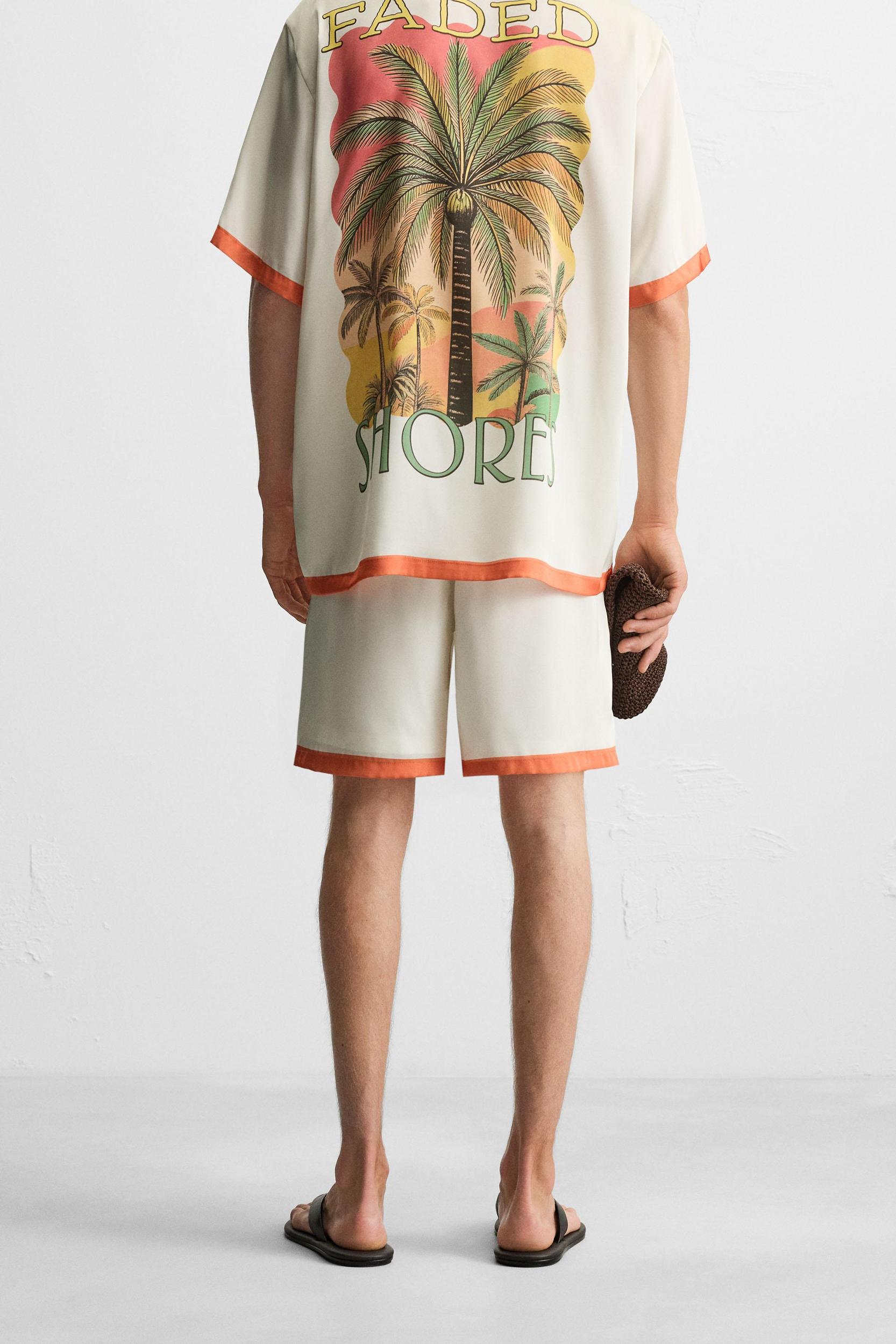 SATIN SHORTS WITH CONTRAST STRIPES Product Image