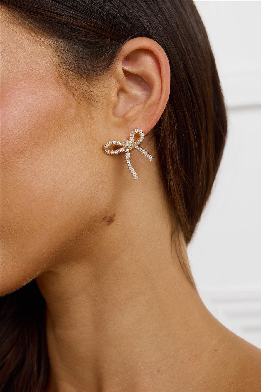 The Only Bow Earrings Gold Product Image