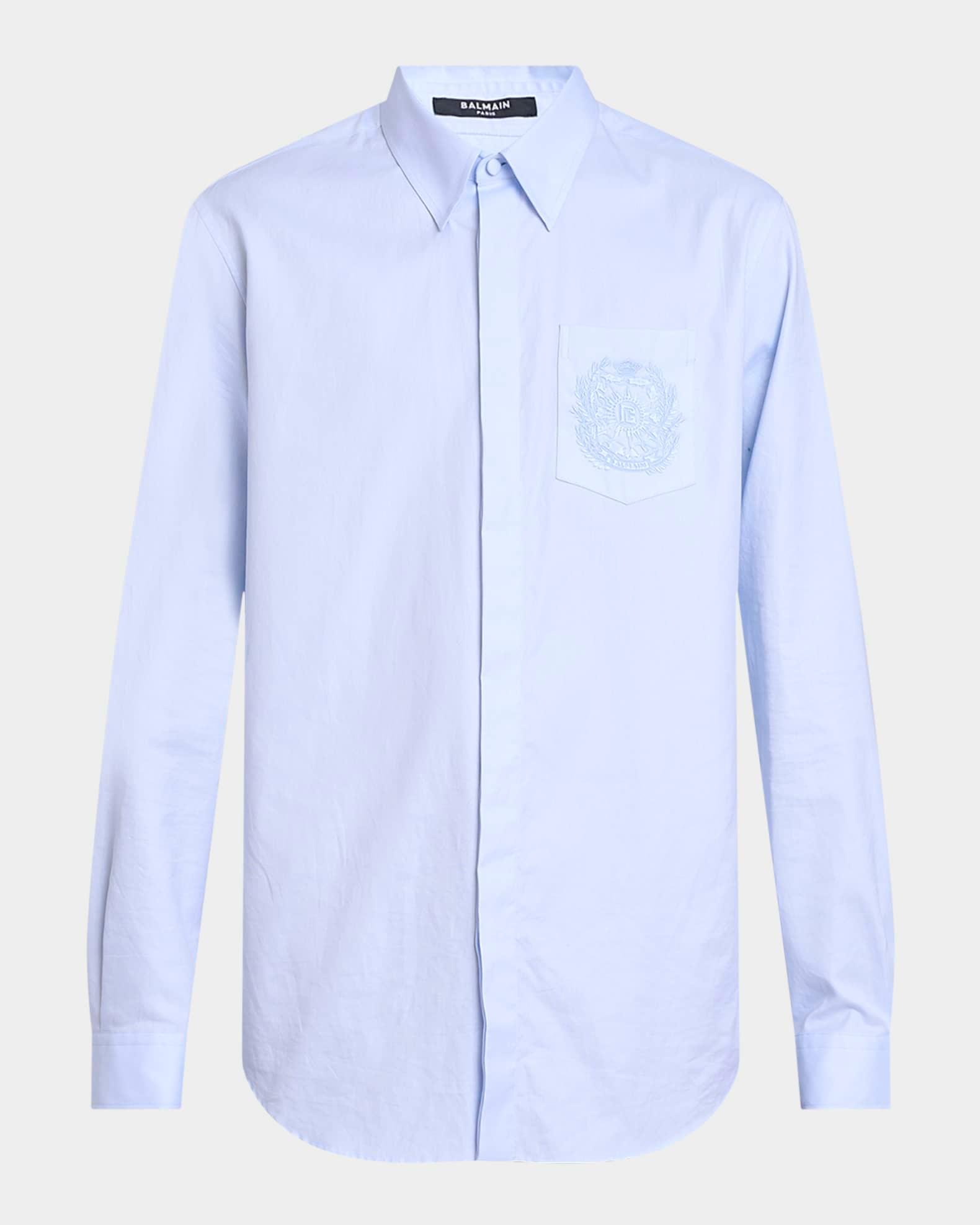 Men's Emblem-Pocket Cotton Sport Shirt Product Image