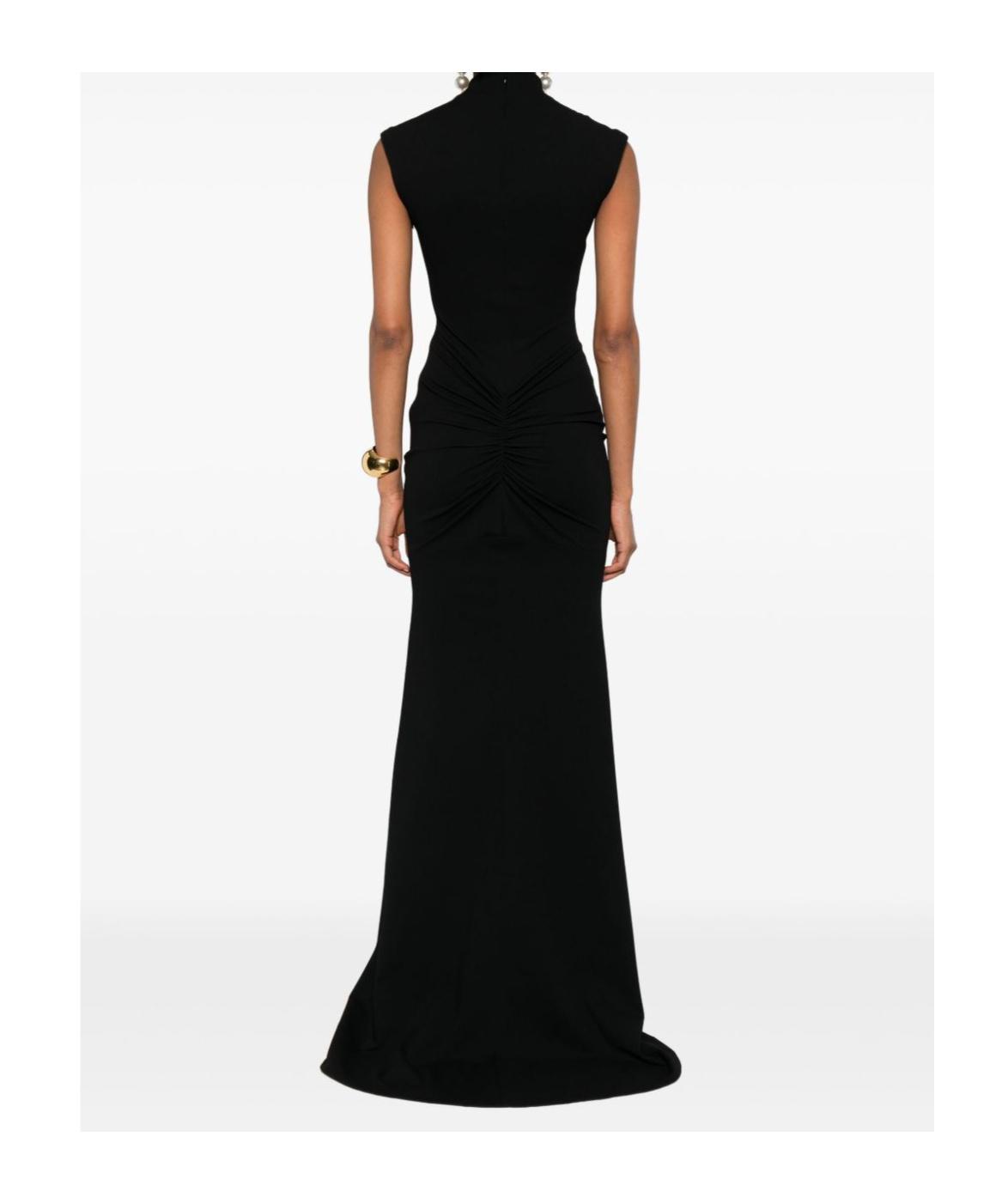 JACQUEMUS Womens Black La Robe Alba Cap-sleeves Stretch-woven Maxi Dress Product Image