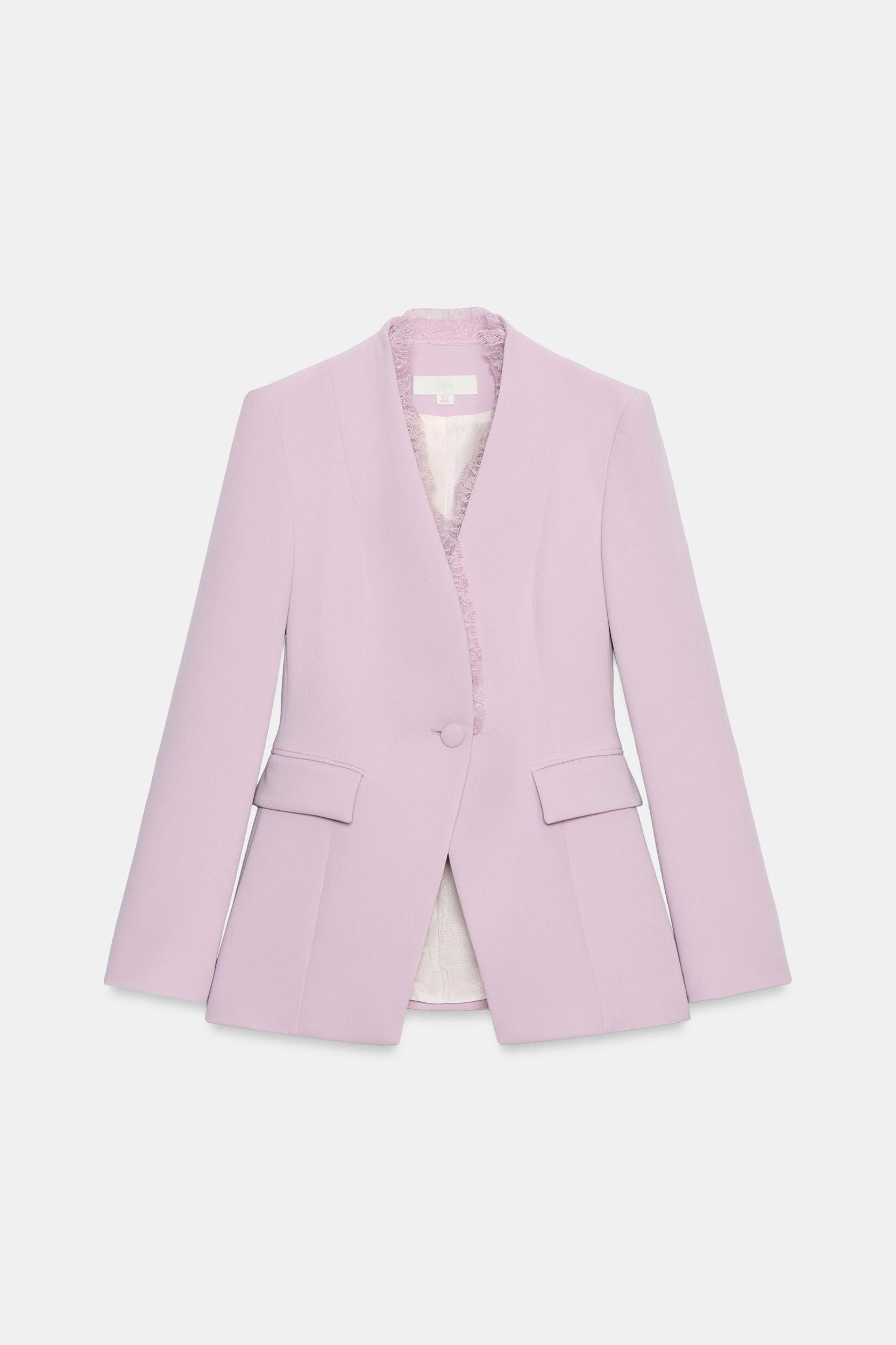 FITTED LACE SHOULDER PAD BLAZER Product Image