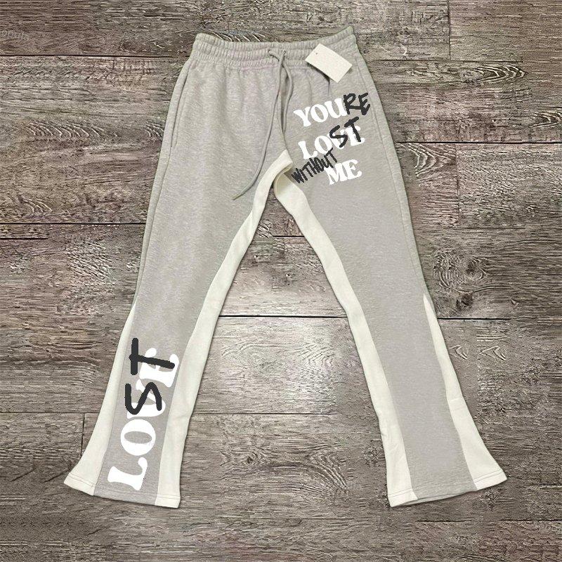 Your Lost Without Me Graphic Stylish Flared Sweatpant Product Image