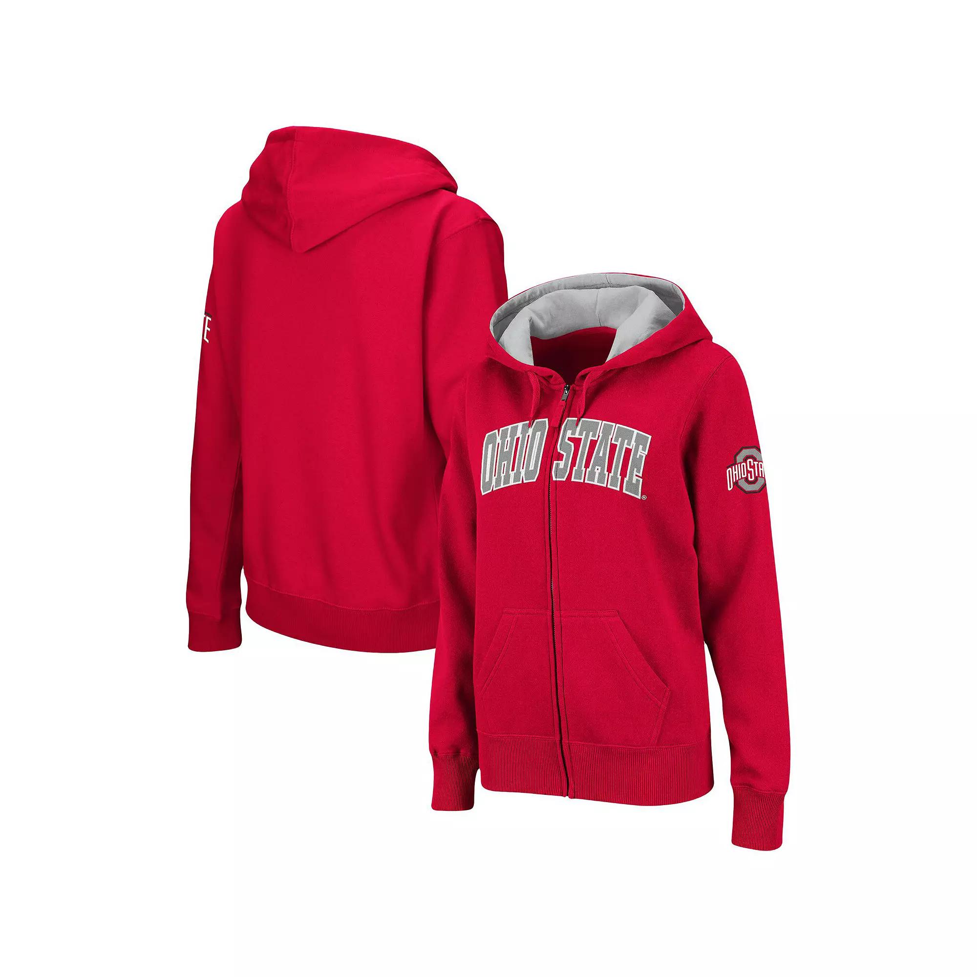 Women's Scarlet Ohio State Buckeyes Arched Name Full-Zip Hoodie,  Product Image