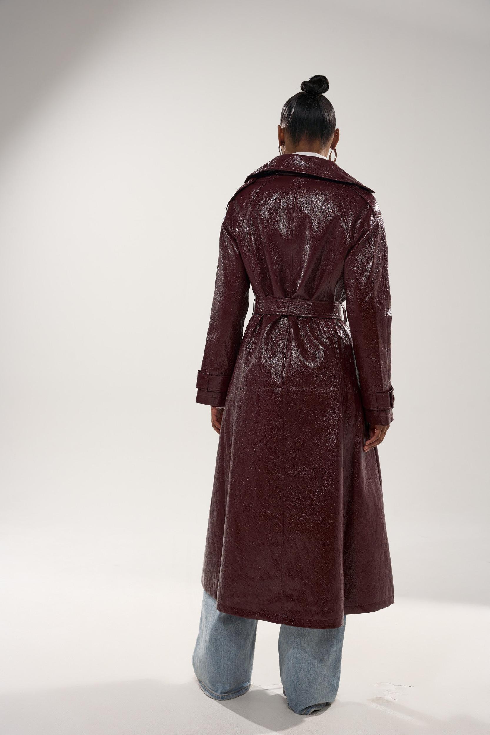 WOKE UP IN PARIS FAUX LEATHER TRENCH Product Image