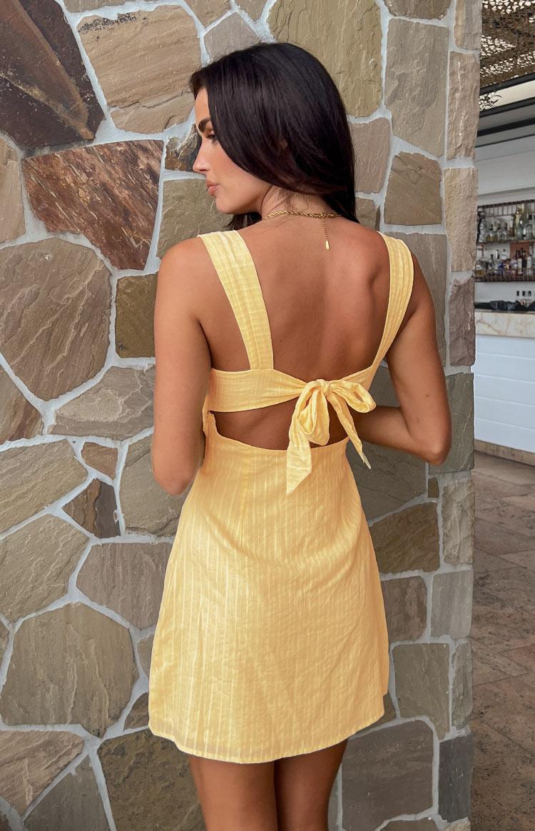 Taylor Yellow Tie Back Mini Dress Girls Product Image