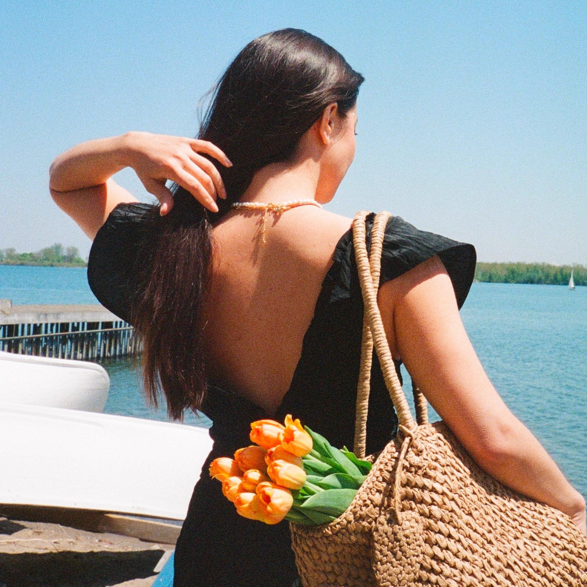 Palermo dress in viscose-blend crinkle Product Image