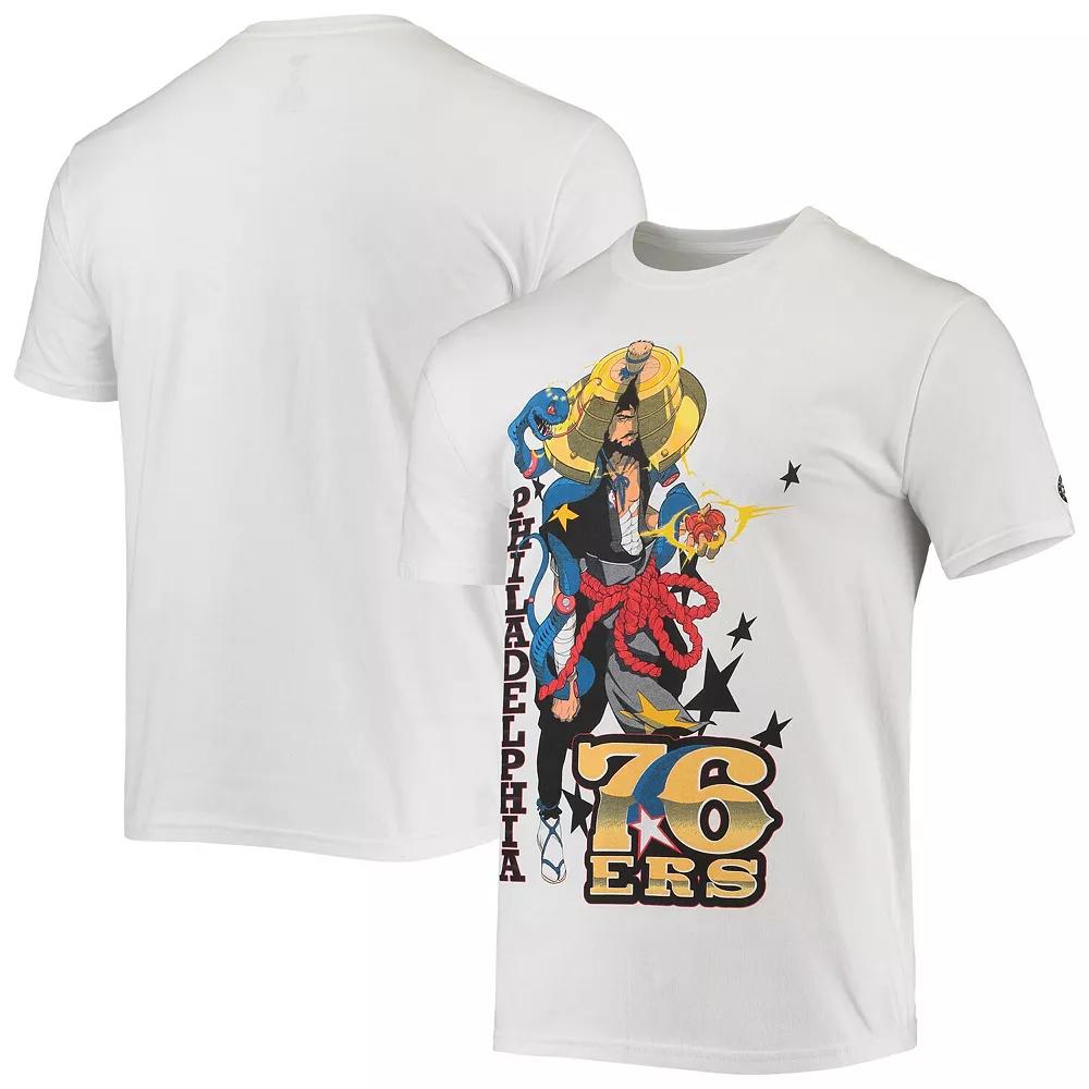 Men's NBA x McFlyy White Philadelphia 76ers Identify Artist Series T-Shirt,  Product Image