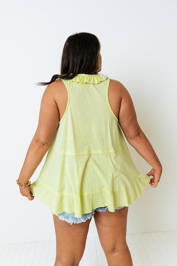 Sunshine Needed Shift Top In Lime Curves Product Image