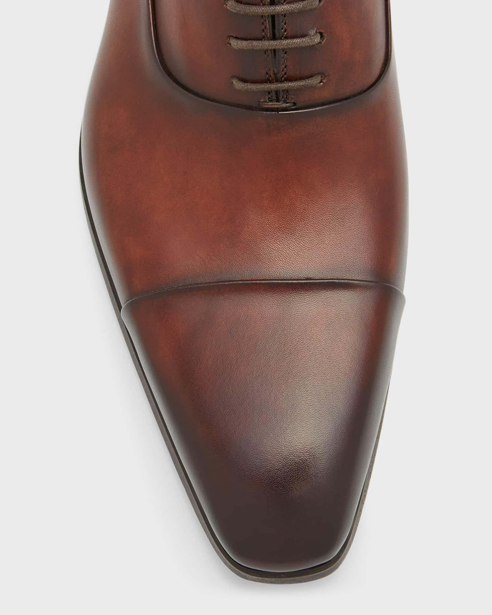 Zegna Mens Hand-Buffed Leather Vienna Evening Wholecut Oxford Shoes Product Image