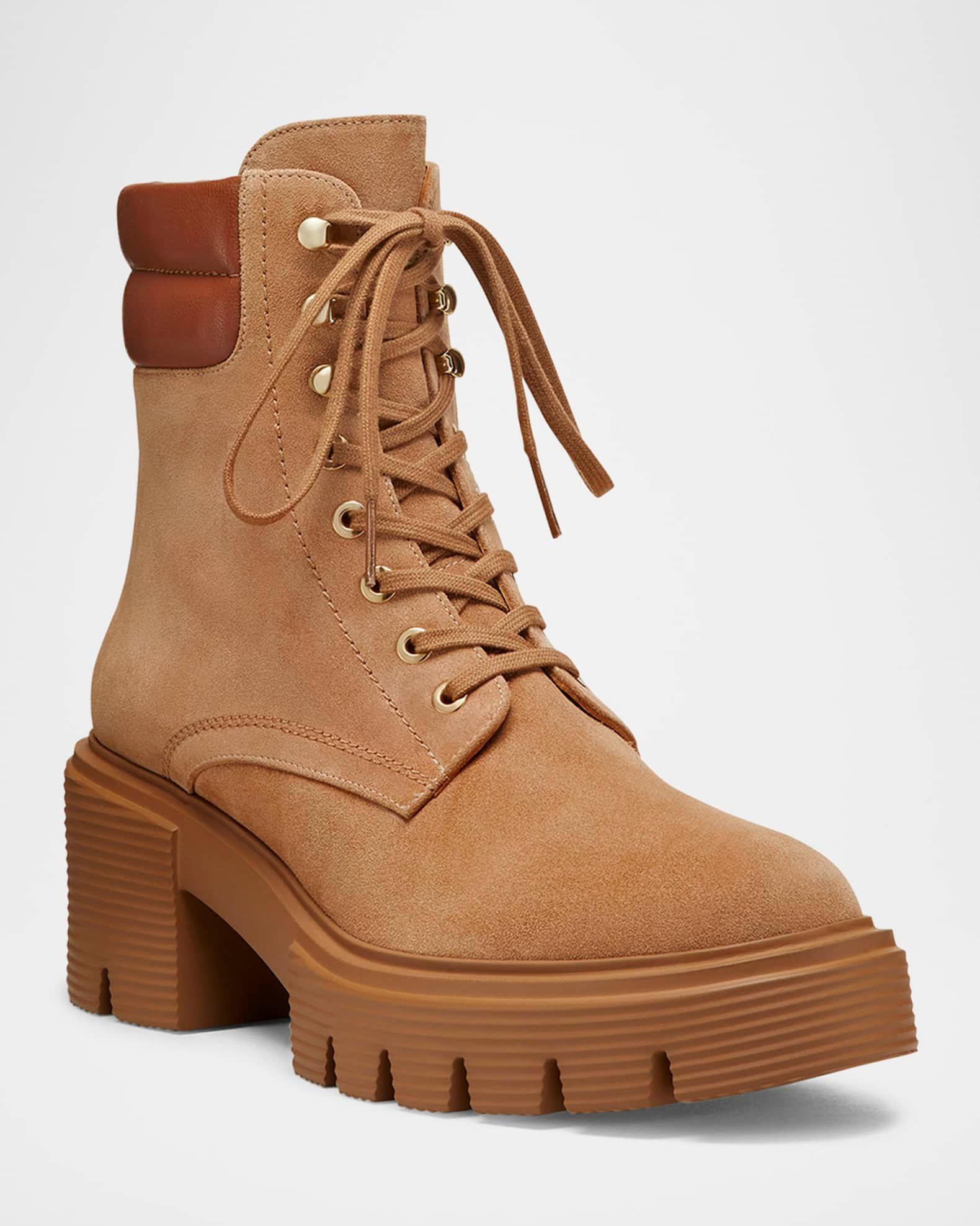 Soho Suede Lace-Up Booties Product Image