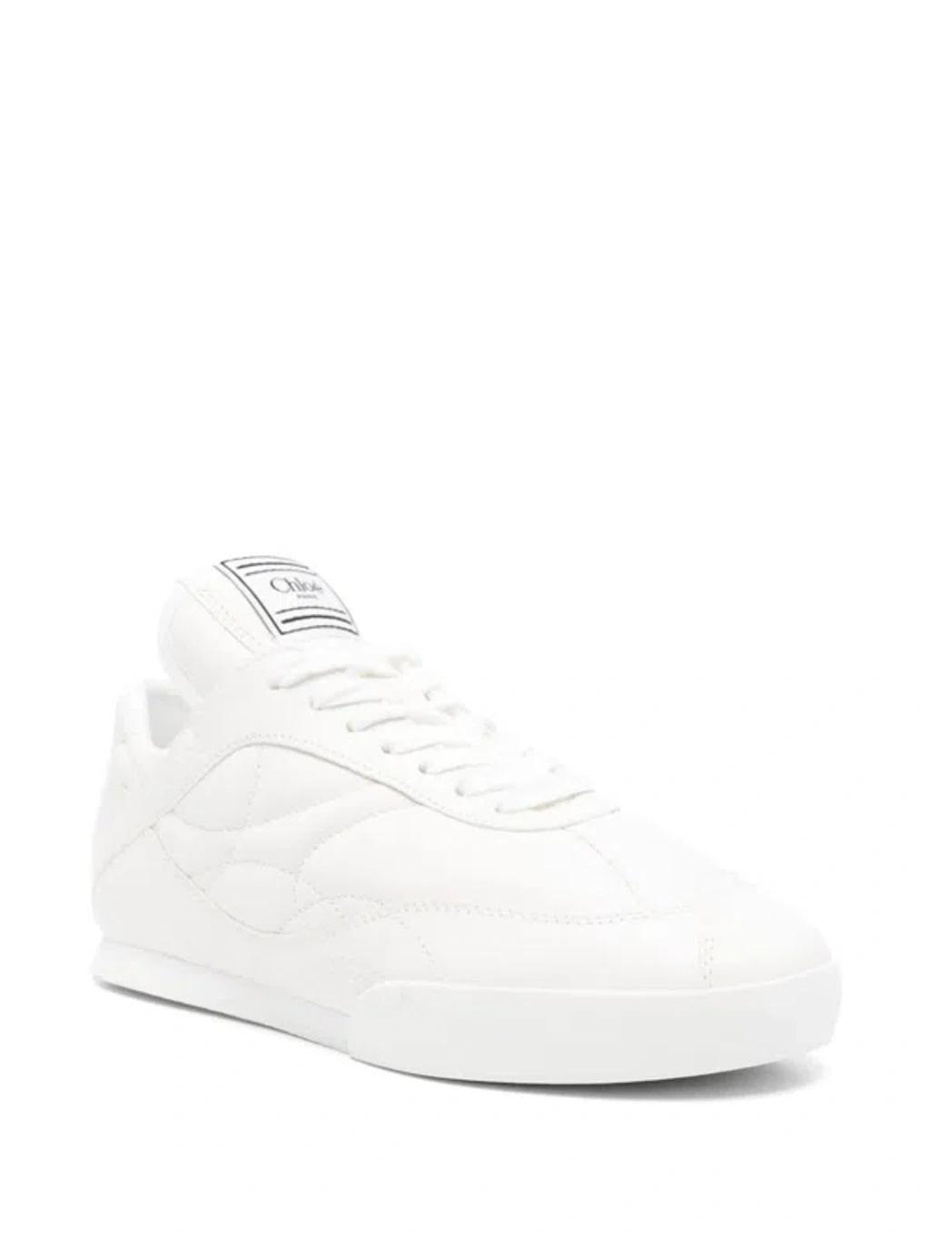 CHLOÉ Womens Chloe Kick Brand-patch Leather Low-top Trainers In White Product Image