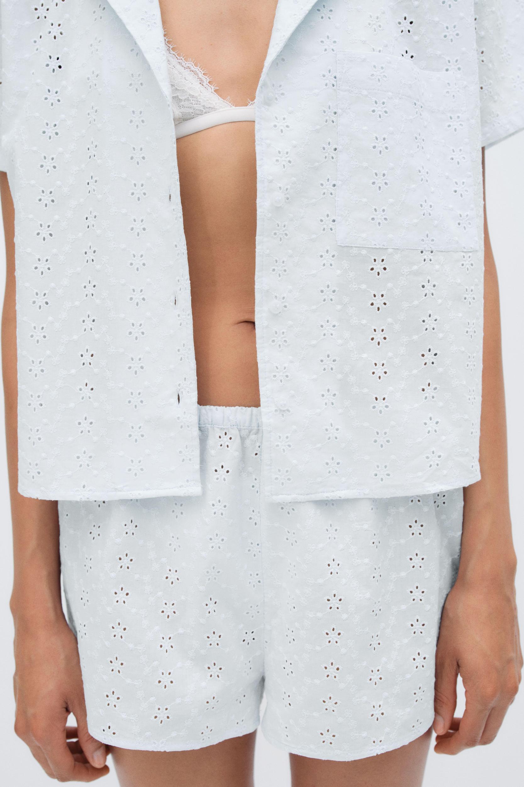 Pajamas with Eyelet Embroidery Product Image